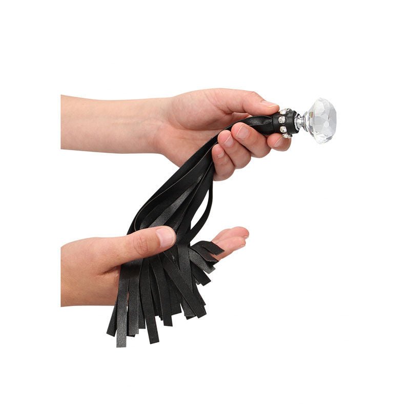 Ouch! diamond studded flogger - Product side view  | Flirtybay.com.au